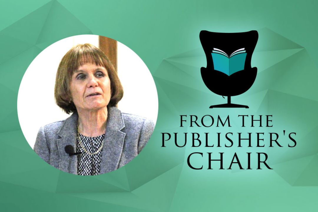 Linda Bennett in the Publisher's Chair