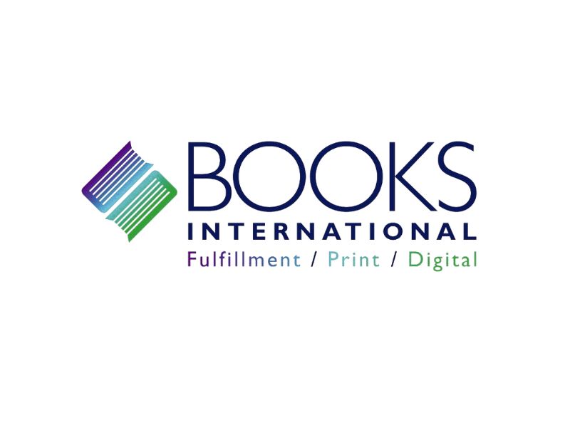 Books International logo with a colorful book icon on a white background