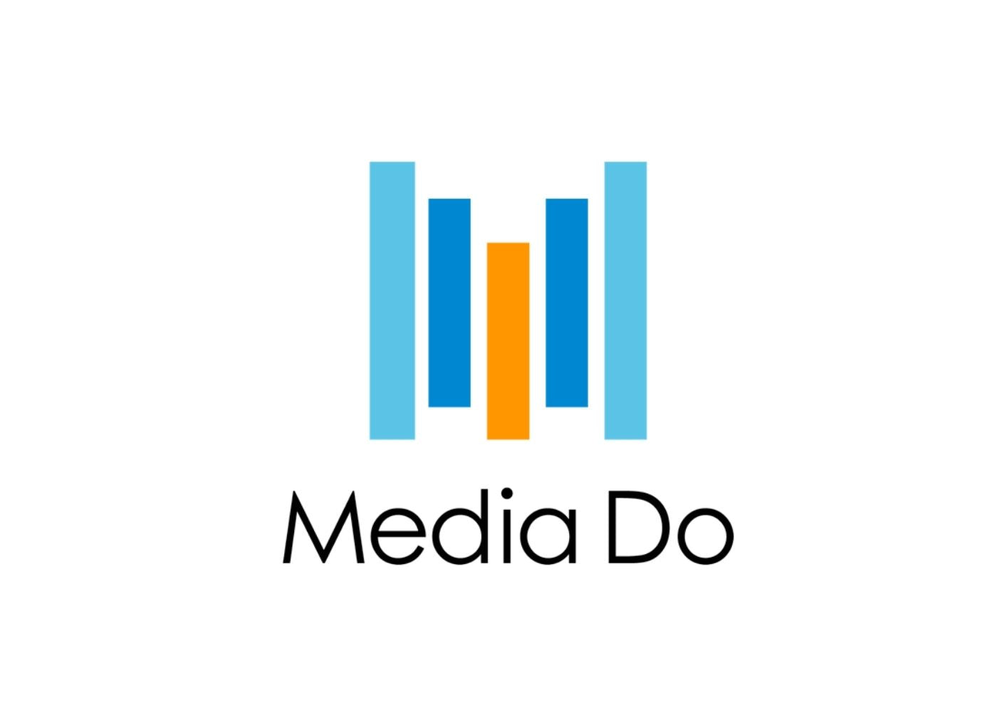 Logo of Media Do with blue and orange bars on a white background