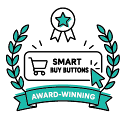 An image of an award winning icon in blue and black text on a white background.