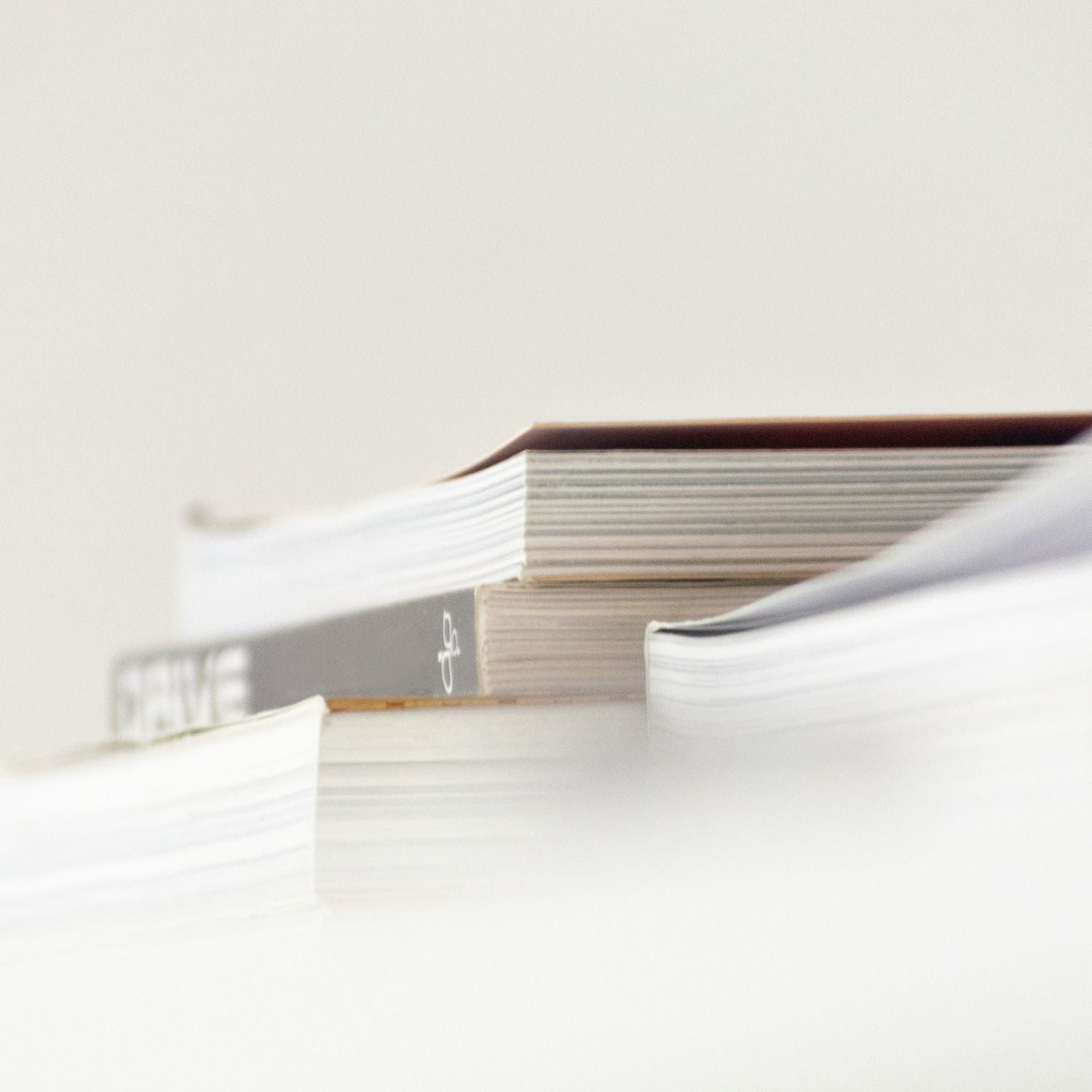 Stack of books on a white background