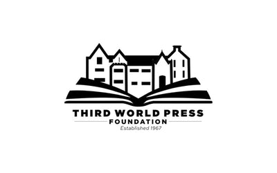 Logo of Third World Press Foundation with an open book design on a white background