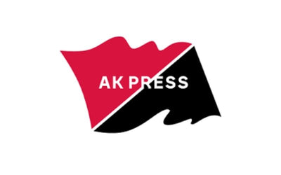 Logo of AK Press with red and black flag design on a white background