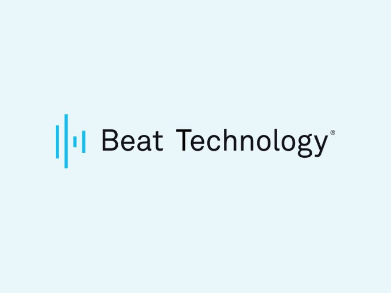 Logo of Beat Technology on a light blue background