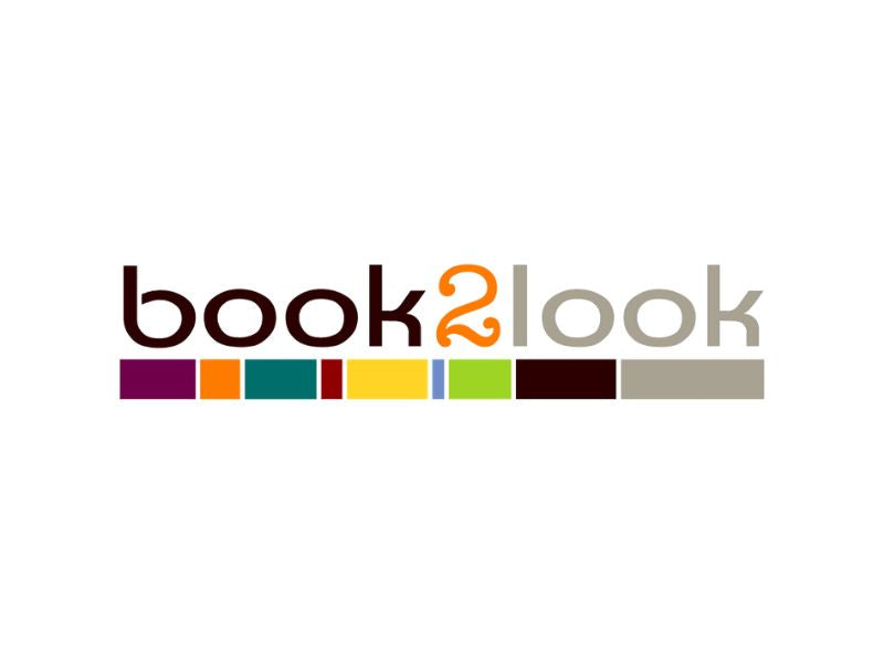 Colorful 'book2look' logo on a white background