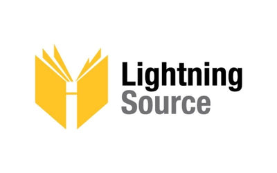 Lightning Source logo with a yellow book-shaped icon on a white background
