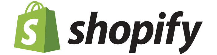 Shopify logo with a green shopping bag icon on a white background