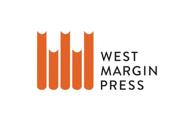Logo of West Margin Press with orange vertical bars on a white background